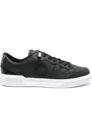 Roberto Cavalli Logo-patch leather sneakers