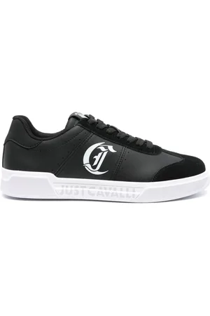 Roberto Cavalli Logo-print leather sneakers