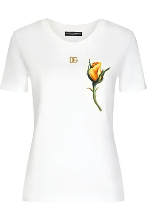 Dolce & Gabbana Rose-appliqué cotton T-shirt