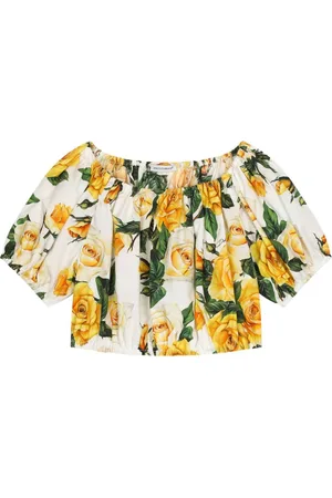 Dolce & Gabbana Rose-print cotton blouse