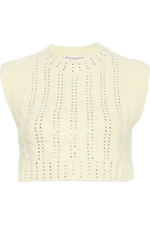 Serafini Crystal-embellished knitted top