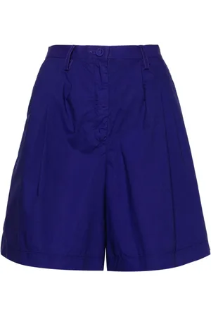 FORTE FORTE Pleat-detail cotton knee-length shorts