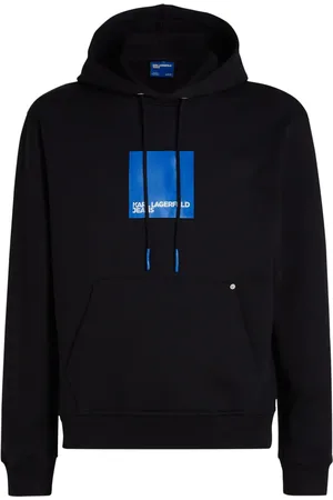 Karl Lagerfeld Box-logo organic-cotton hoodie