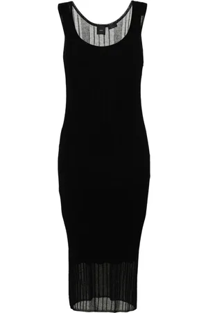Pinko Ribbed-knit layered midi dress