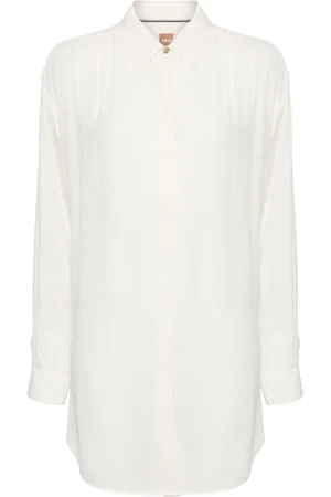 HUGO BOSS Pleated classic-collar shirt