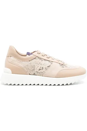 LE SILLA Chantilly-lace leather sneakers