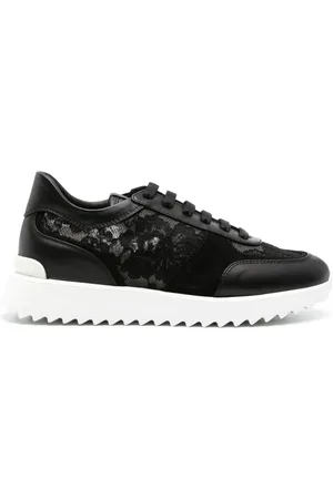 LE SILLA Chantilly-lace leather sneakers