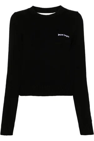 Palm Angels Logo-embroidered cropped jumper