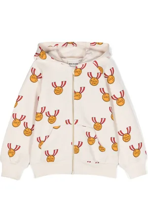 Mini Rodini Medals-print zip-up hoodie
