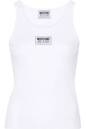 Moschino Logo-patch ribbed tank top