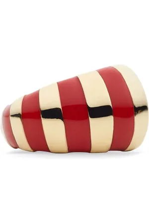 Salvatore Ferragamo Asymmetric enamel-striped ring