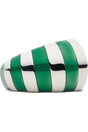 Salvatore Ferragamo Asymmetric enamel-striped ring