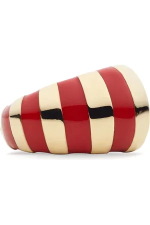 Salvatore Ferragamo Asymmetric enamel-striped ring