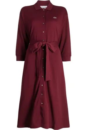 Lacoste Logo-embroidered midi shirt dress