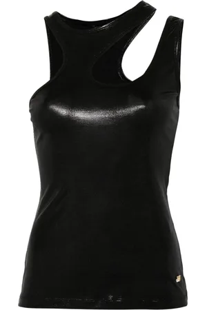 Roberto Cavalli Cut-out lam?? top