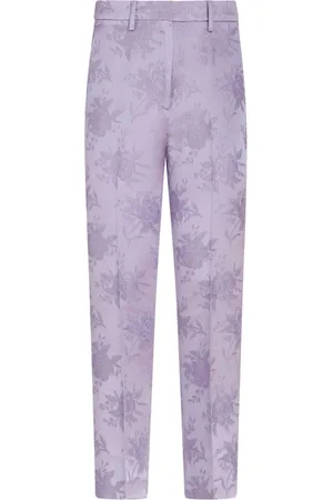 Etro Floral-jacquard tailored trousers
