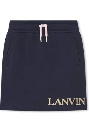 Lanvin Logo-embroidered cotton skirt