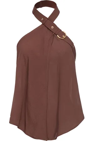 Pinko Buckle-embellished halterneck top