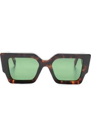 OFF-WHITE Square-frame tortoiseshell-effect sunglasses