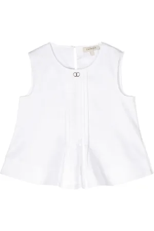 Twin-Set Logo-plaque pintucked top