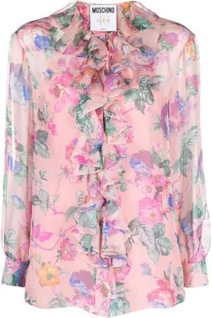 Moschino Floral-print ruffled blouse