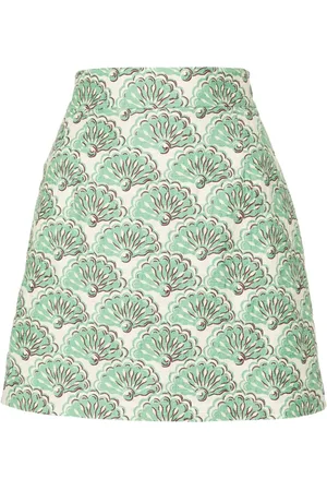 La DoubleJ Baia Fans-jacquard miniskirt
