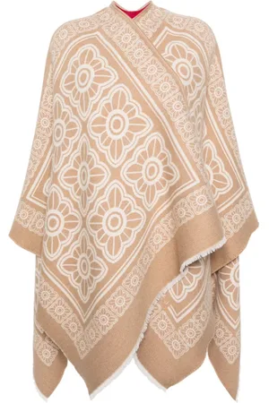 La DoubleJ Tiles-print reversible poncho