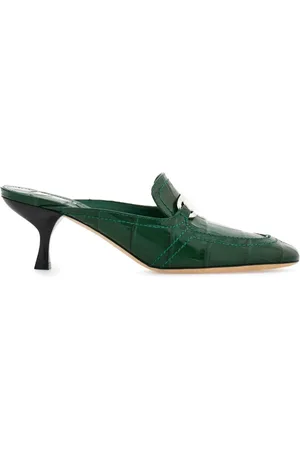 Salvatore Ferragamo 55mm crocodile-embossed buckled mules