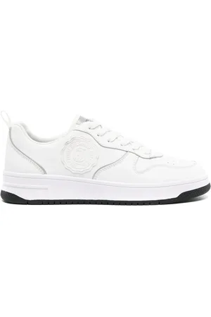 Roberto Cavalli Logo-patch leather sneakers