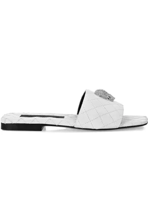 Philipp Plein Skull-embellished quilted leather slides