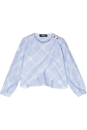 VERSACE Striped asymmetric blouse
