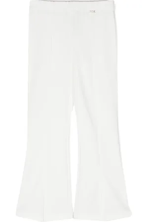 LIU JO logo-plaque flared trousers - White