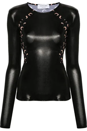 Marine Serre Crescent Moon-print panelled top