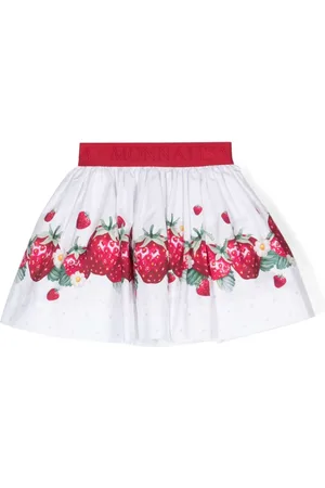 MONNALISA Fruit-print cotton skirt