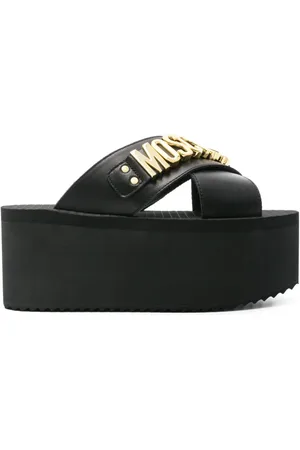 Womens best sale moschino slides