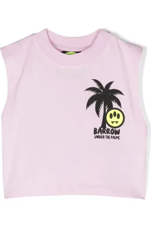 BARROW Logo-print cropped tank top