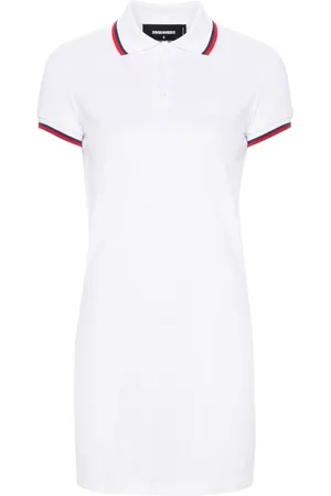 Dsquared2 Stripe-trim cotton polo dress