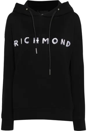 John Richmond Logo-embroidered cotton hoodie