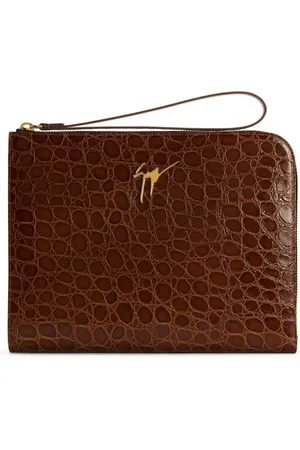 Giuseppe Zanotti Fabian crocodile-embossed leather pouch