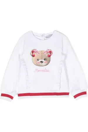 MONNALISA Teddy bear-print cotton sweatshirt