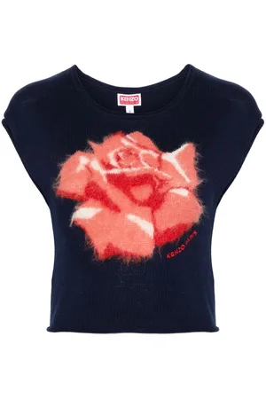 Kenzo Floral intarsia-knit top