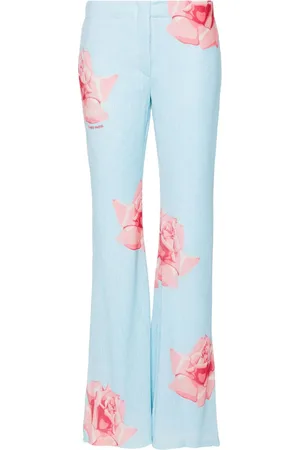 Kenzo Rose-print flared trousers