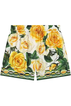 Dolce & Gabbana Rose-print cotton shorts