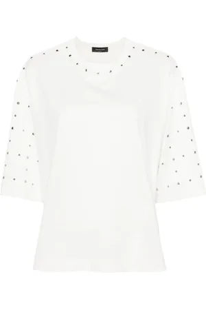 Fabiana Filippi Stud-embellished cotton T-shirt