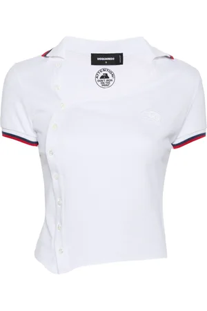 Dsquared2 Logo-patch asymmetric polo shirt