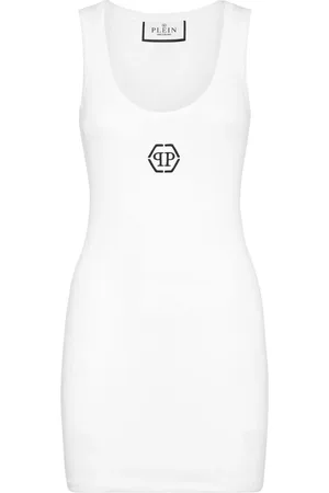 Philipp Plein Logo-embroidered tank dress