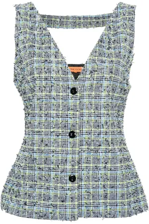 STINE GOYA Orly plaid-check vest