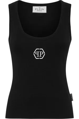 Philipp Plein Hexagon-logo cotton tank top
