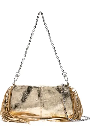 Maje Miss M metallic leather clutch bag