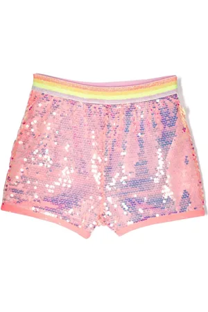Billieblush Striped-waistband sequin shorts